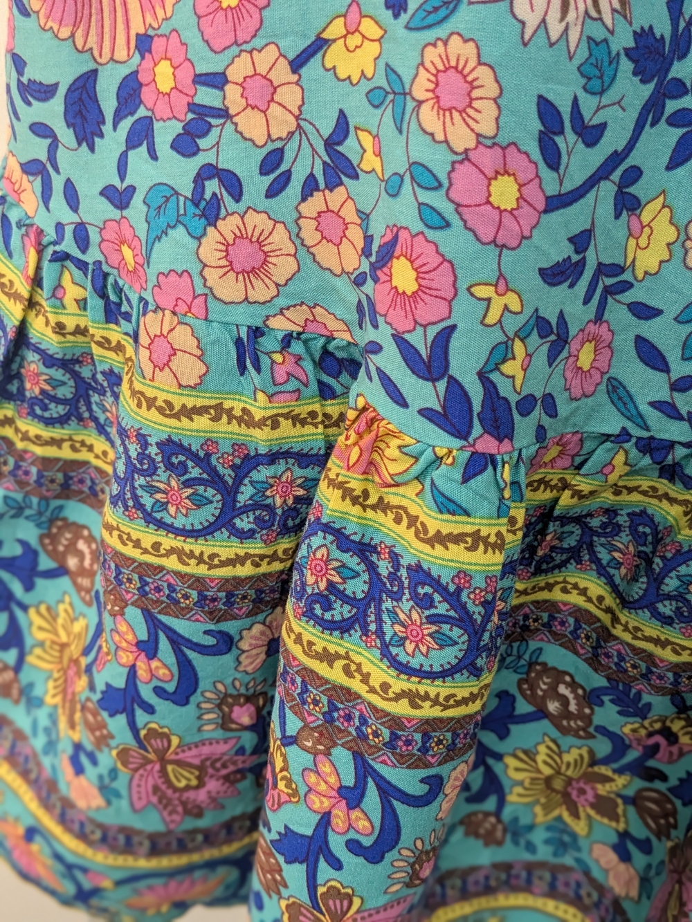 Blue Floral Spaghetti-Strap Mini Dress - Picture 2 of 6
